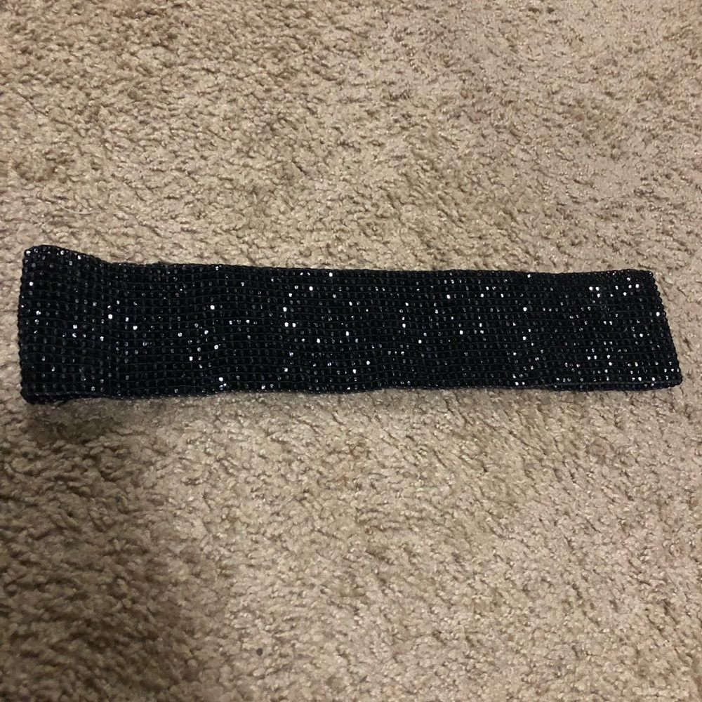 Express Black Beaded Elastic Belt